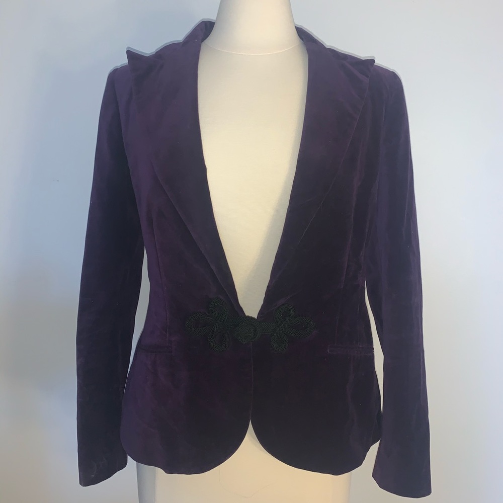 Ralph Lauren Purple Velvet Knot Blazer Size 8